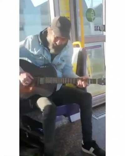 Busker singing you've got a friend to an autistic child on the luas ♥