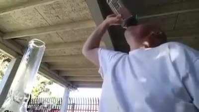 Dumbass and lighter are both involved in this particular fuckery.