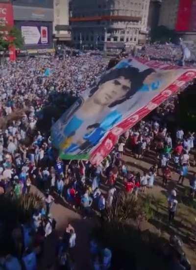 This drone shot of Buenos Aires after Argentina's World Cup victory