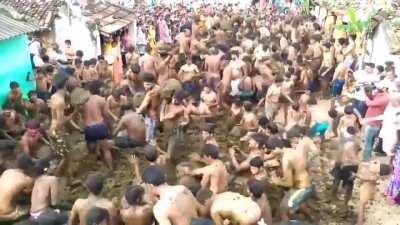 Shit festival in india, yes it's real cow shit