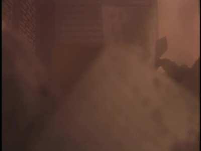 View of the collapsing south tower (9.11.2001)