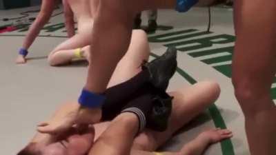 Feet humiliation after fight