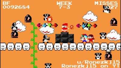 Tankman is trying to take all the coins in the Coin Heaven (Stress in SMB style)