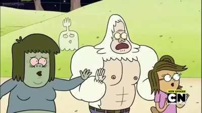 Rigby uses Star Platinum and does an ORA ORA ORA on Benson