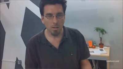 Eric Andre looks to get his laptop fixed.