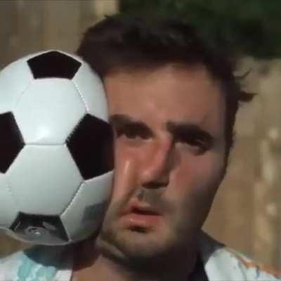 Getting hit by a soccer ball in slow motion