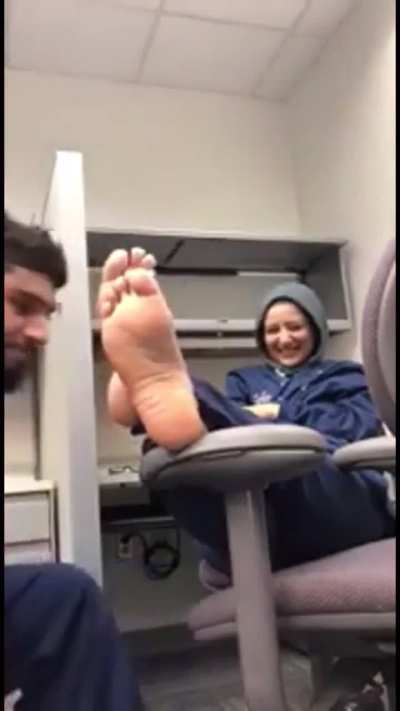 Arab Hijab Feet sniffing video part 2