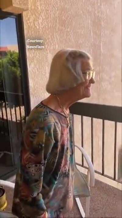 A 98-year-old grandma is visited weekly by a friendly owl.