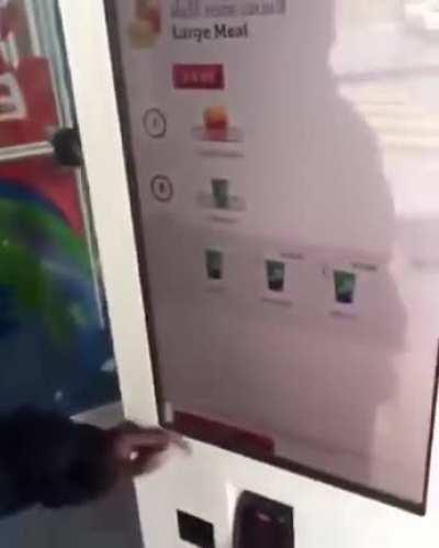 Kid breaks McDonald's screen