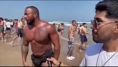 Bodybuilder trauma dumps on girl after she says she likes skinny guys