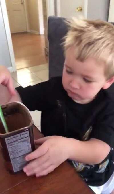 Thought he'd love it, rethinking his life decisions instead thanks to that 100% cocoa😭