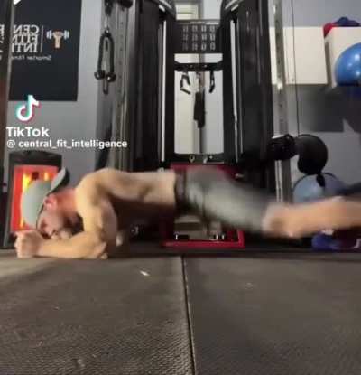 Athletic man stretching