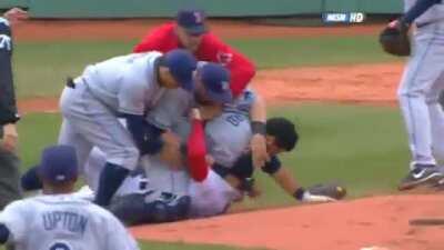 This Day in Rays' History - June 5 2008 - My boy Aki throwing ribshots to punkass Coco Crisp