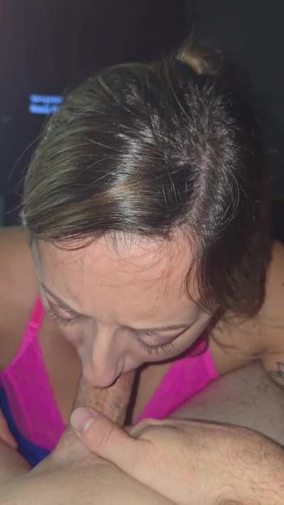 Nothing better than eye contact while trying to swallow my cock