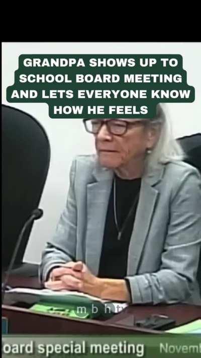 An old-timer rolls up to the school board meeting ready to speak his piece!