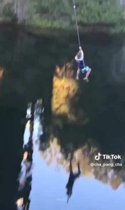 To jump off the rope.