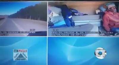 I'm just going to get undressed while driving my truck... What could go wrong?