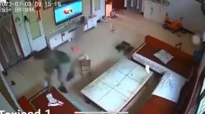 Man armed with axe breaks into home and assaults children.