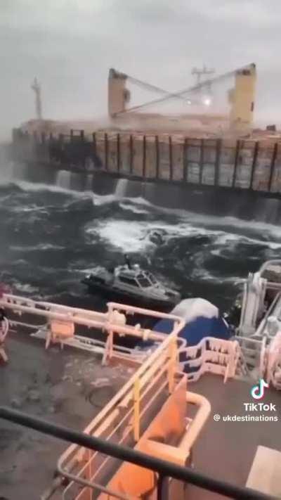 The training of going under water strapped in 