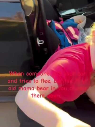 I don’t think she’s happy she got caught…