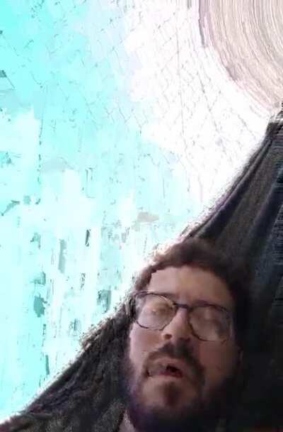 just chilling in a hammock