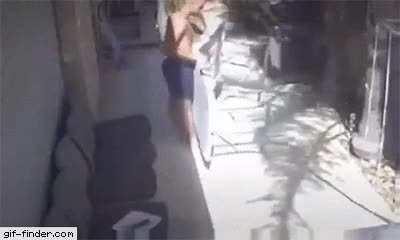 A folding table and a man