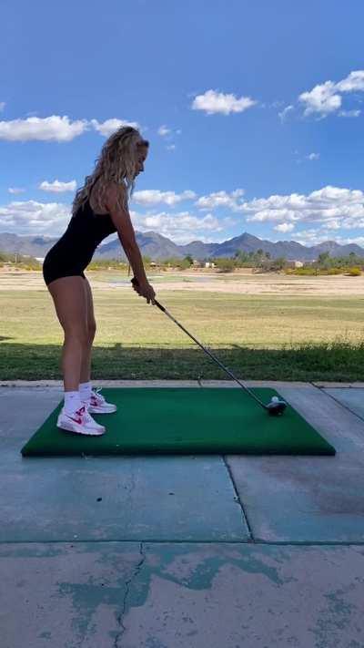 at the driving range