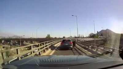 Apperantly car infront harrasted before and meant to attack later