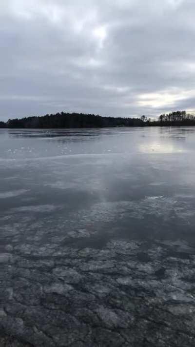 The ~~sound of the sliding~~ ice