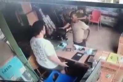 Robbing a place without checking your surroundings