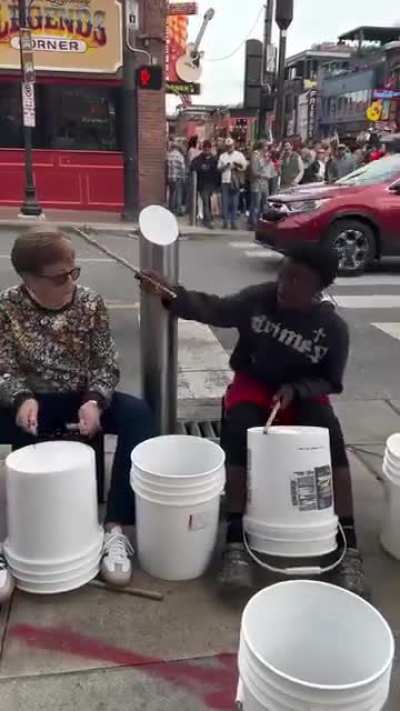 Our favorite granny drummer, Dorothea Taylor, is now learning street bucket drumming.