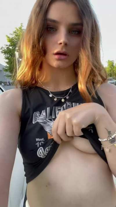 i had to flash my boobs, oops