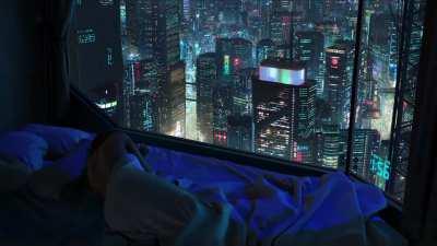 Cyberpunk Apartment | 4K Upscale | No Building Text