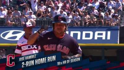 [Highlight] Jose Ramirez squeaks a ball over the wall to give him 2 two-homer days in a week