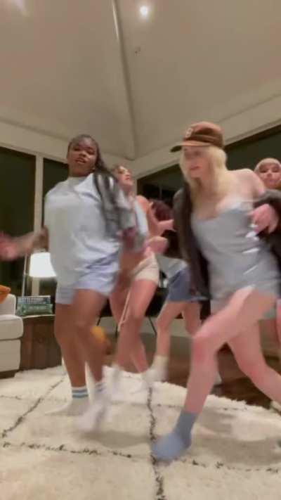 Stroking to Billie and her massive tits