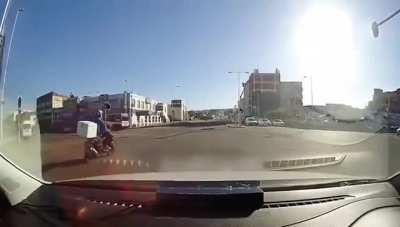 Scooter Rider Gets Hit By Van Trying To Beat The Red Light