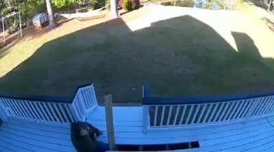 Man wanted to test the stability of the piece of wood he had changed.