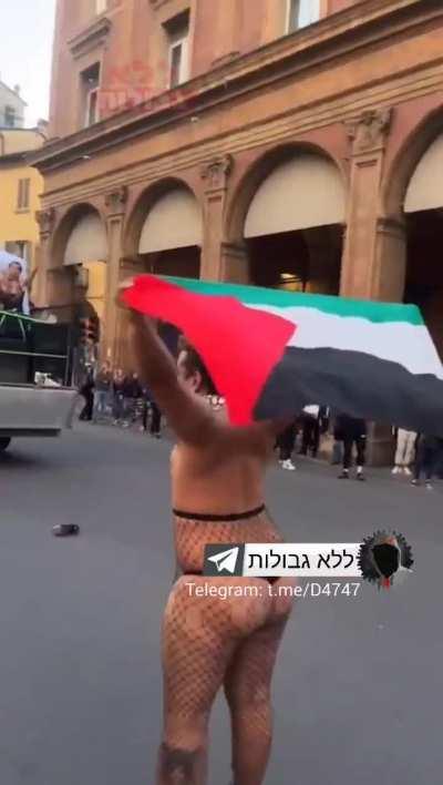 Free Palestine protest in Italy