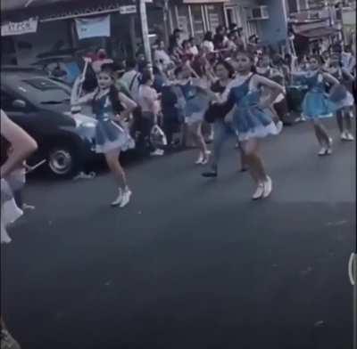 Lady says, “Fuck your marching parade!”