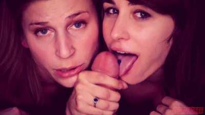 Making him finish and celebrating with a cum kiss