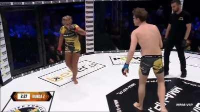 Intergender MMA fight in Poland