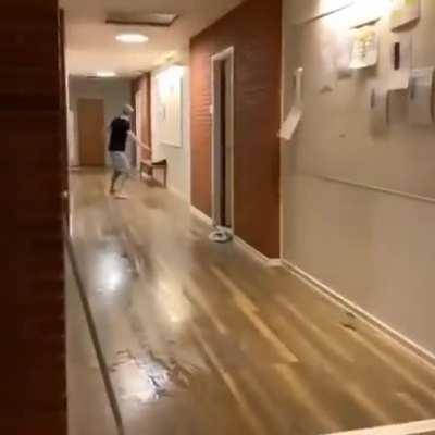 Hallway slip-and-slide