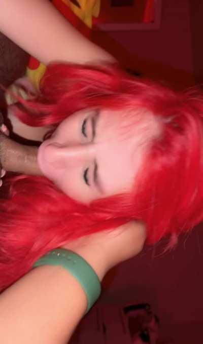 Forcing it deeper down my throat