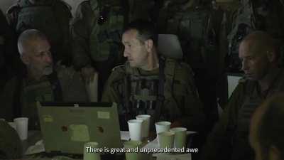 Footage of Head of IDF and Head of ISA (Shin Bet) holding a situational assessment from deep within Gaza Strip (9/11/23)
