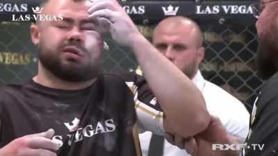 man face during slap competition