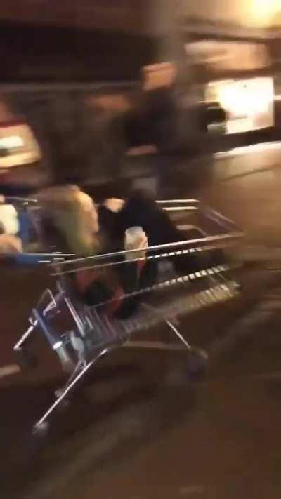 Luckily she was wearing safety glasses 