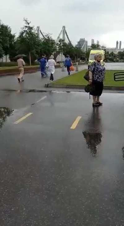 Wheeled out heels up from a vaccination site, with tremors/convulsions & the sheep still stand in line!!