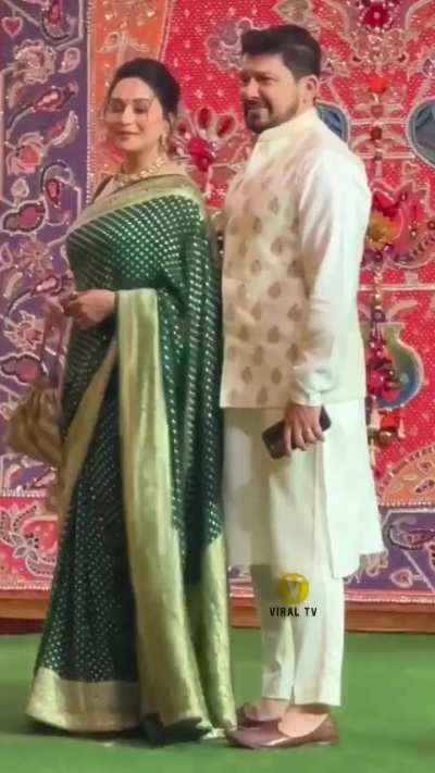 Madhuri ji in green silk saree