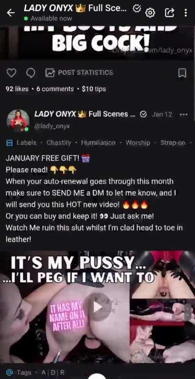 This is a fraction of the full FEMDOM videos you get on my Lady Onyx onlyfans page... no PPV and all for $6 to new or expired fans.... link in comments BELOW ... I HAVE ALSO BEEN NOMINATED FOR FEMDOM CONTENT CREATOR OF THE YEAR 🥰
