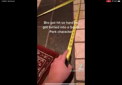 This kid decides to play with a measuring tape to me it’s hilarious